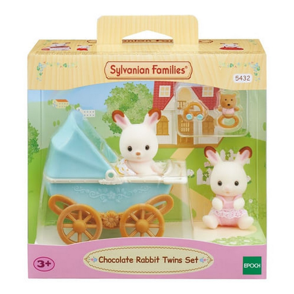 Sylvanian Gemelos Conejo Chocolate Con Cochecito 05432sy