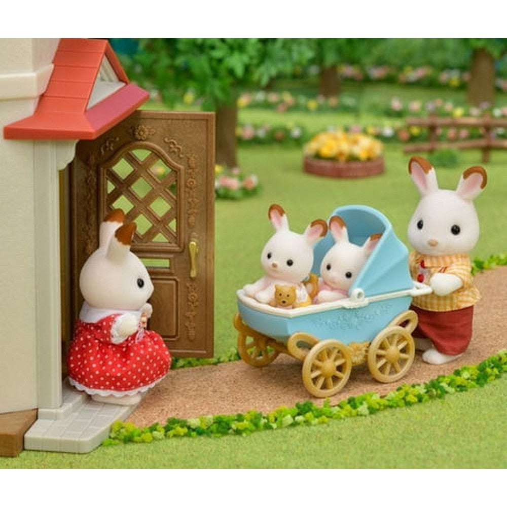 Sylvanian Gemelos Conejo Chocolate Con Cochecito 05432sy