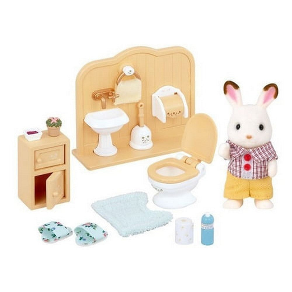 Sylvanian Set Baño Hermano Familia Conejo Chocolate 5015sy
