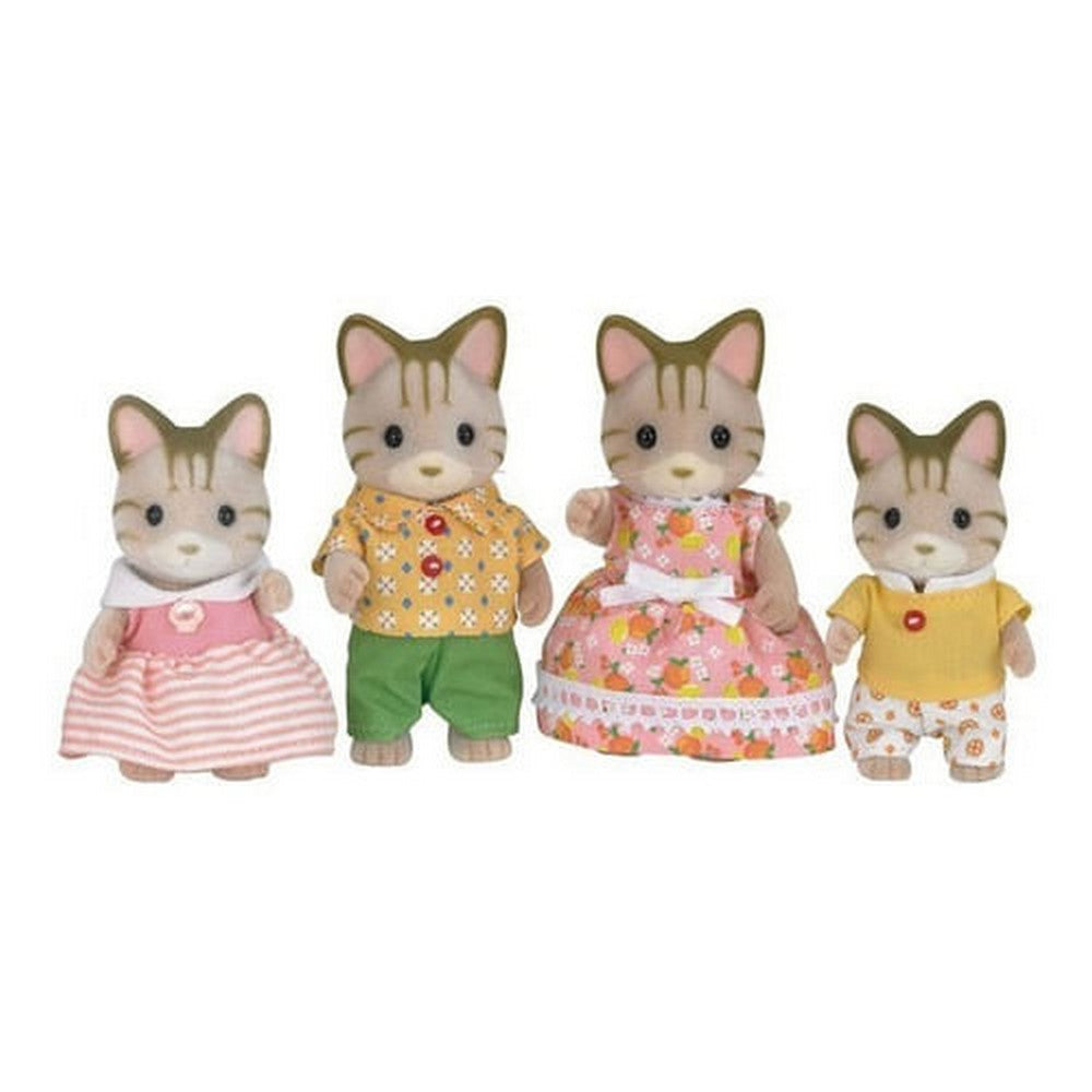Sylvanian Familia De Gatos De Rayas 4 Figuras 5180sy