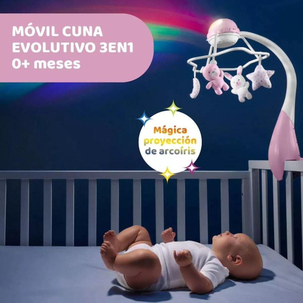 Chicco First Dreams Movil Rainbow Cot Rosa 0m+ 110411