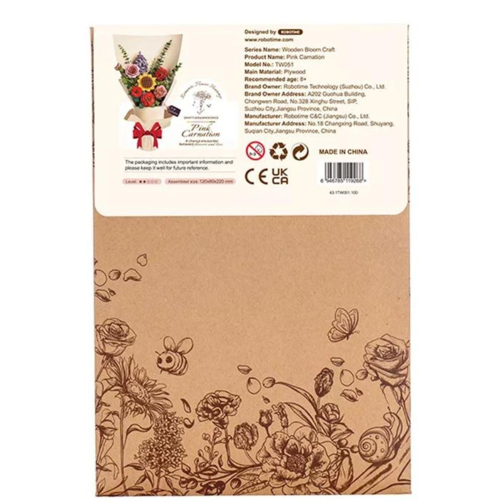 Robotime Puzzle 3d Clavel Rosa Tw051 Rowood