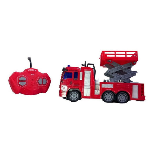 Camión De Bomberos C/ Plataforma R/c 1:28 726-211 North Sun Color Rojo