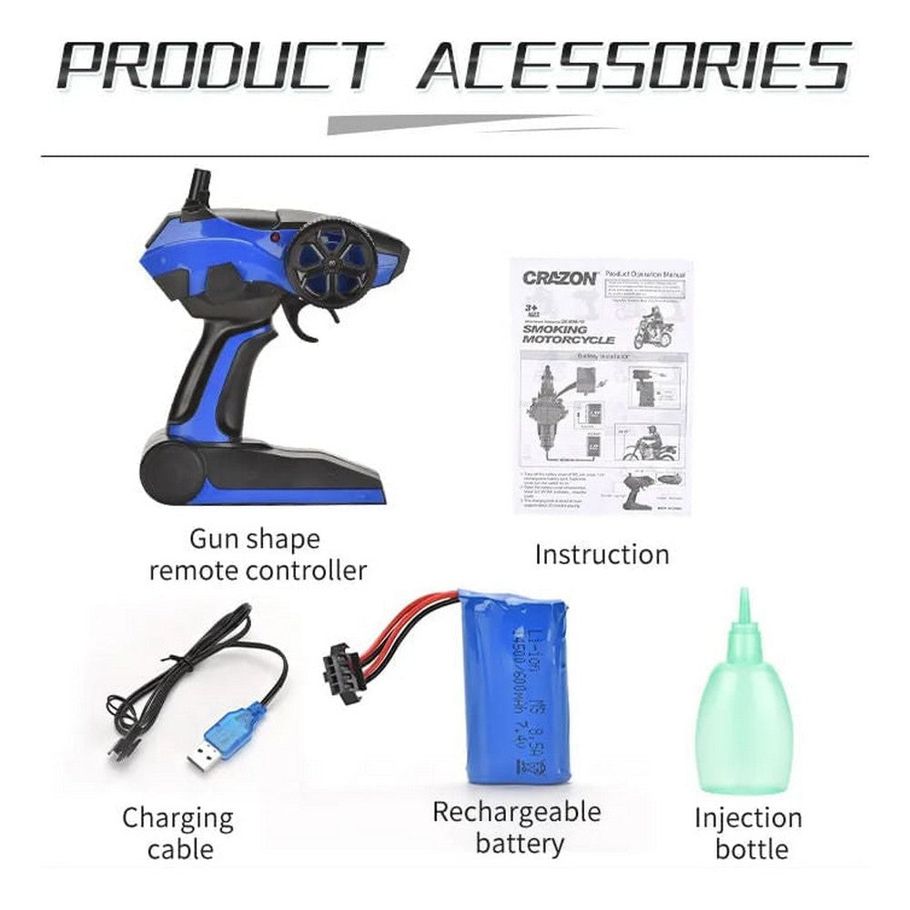 Moto R/c Spray Motorcycle 1:10 024421 Northsun Color Ns024421-azul Con Rojo
