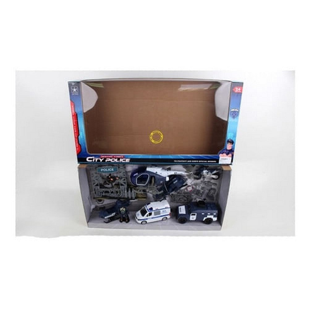 Set De Policía Luz Y Sonido Helicóptero + Moto 1693237