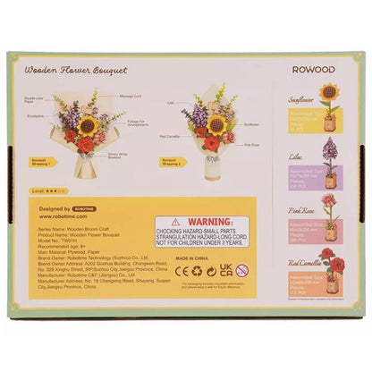 Robotime Puzzle 3d Ramo De Flores De Madera Tw01h Rowood