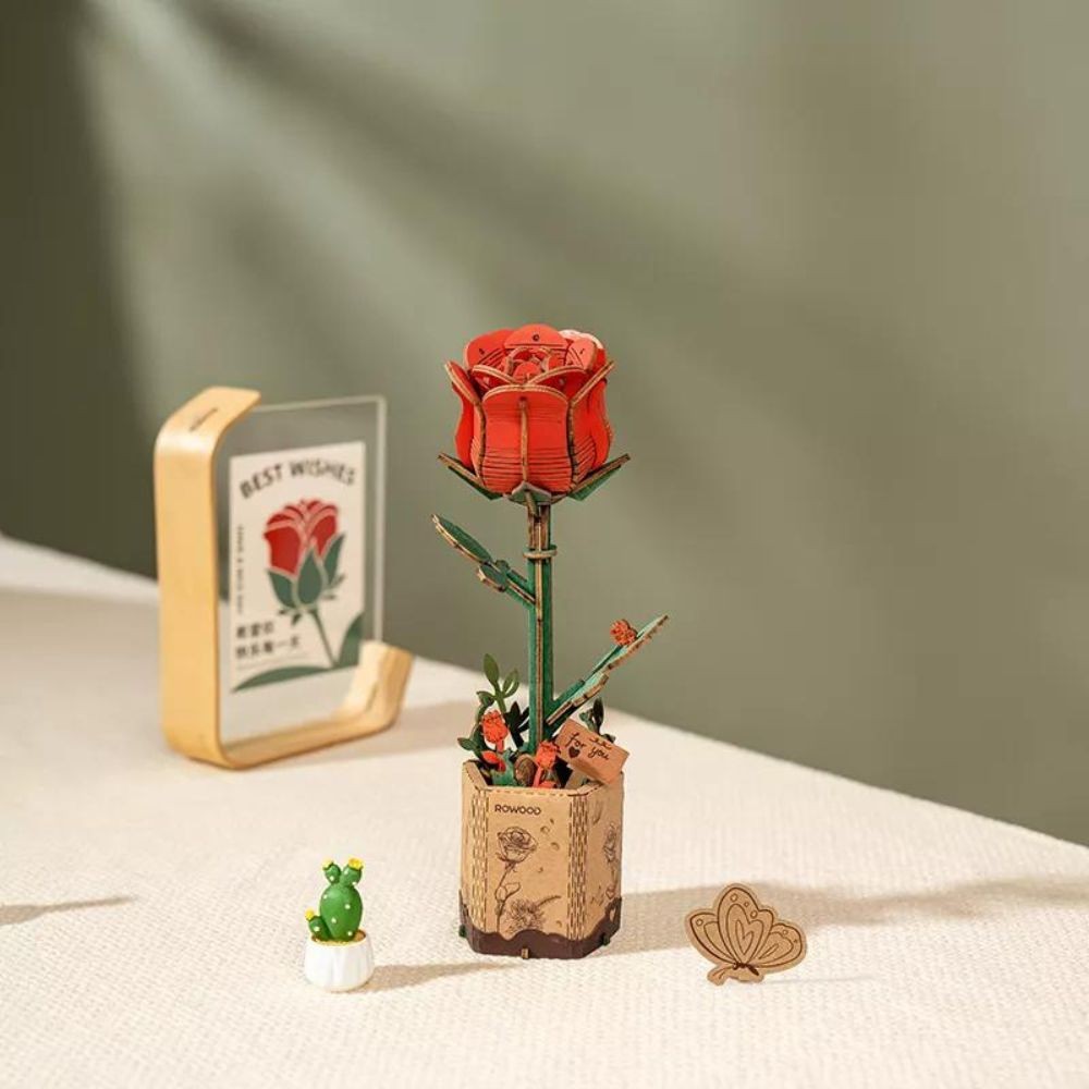 Robotime Puzzle 3d Rosa Roja Tw042 Rowood