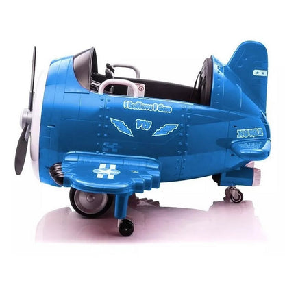 Auto A Batería Avión Celeste Con Control 6v Shl320201 Shine