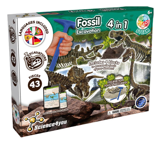 Science4you Juego Excavación De Fósiles 4 En 1 80004988