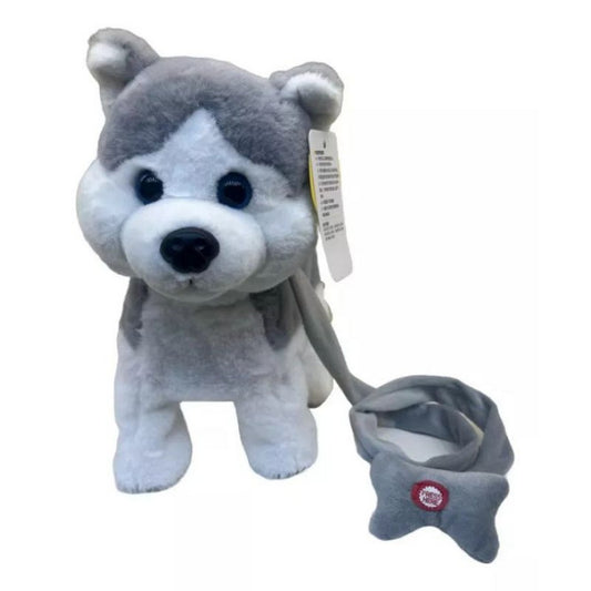 Peluche Perro A Control Remoto Jm-2013 Shine Color Blanco Y Gris