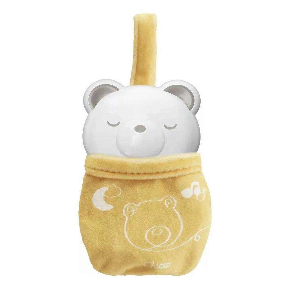 Chicco Sonajero Electrónico Con Luz Y Sonido Osito 11818 Color Blanco Y Amarillo Diseño Osito Noche Y Día