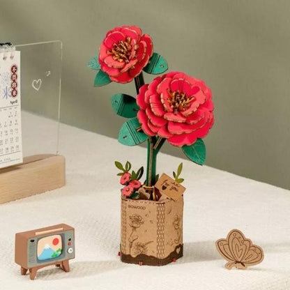 Robotime Puzzle 3d Camelia Roja Tw031 Rowood