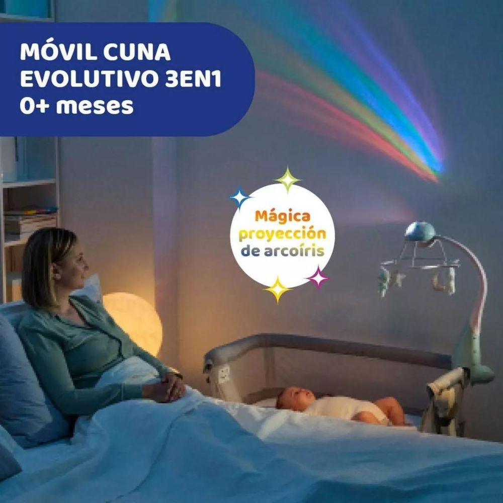 Chicco First Dreams Movil Rainbow Cot Celeste 0m+ 110412