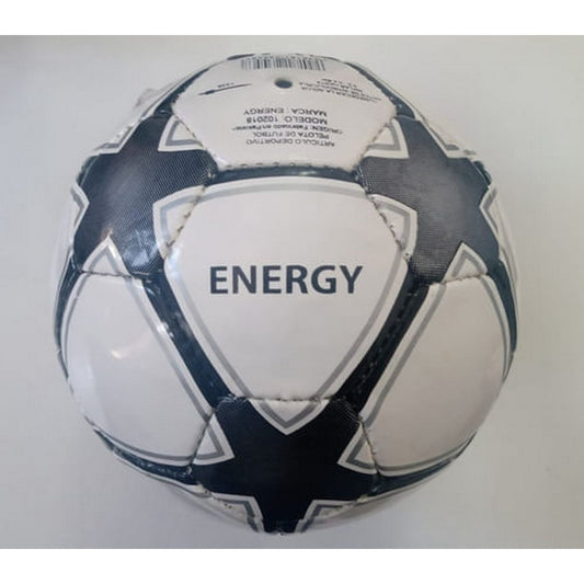 Pelota Futbol N° 5 Energy 102018 Shine Blanco Con Negro Color Celeste Con Naranja