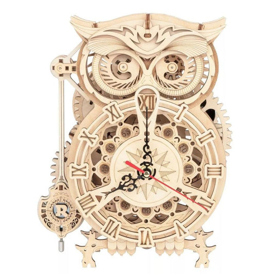 Puzzle Reloj Buho De Madera - Owl Clock - Robotime