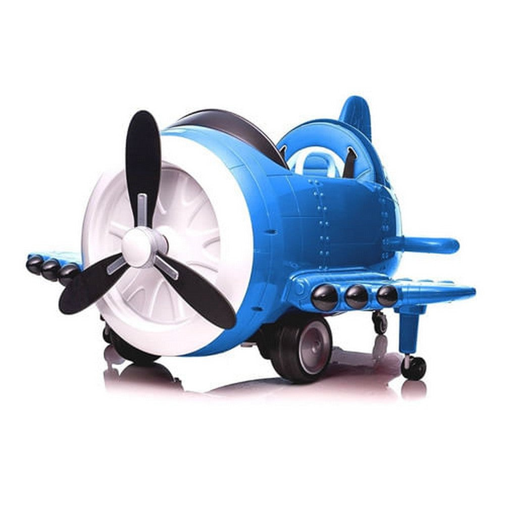 Auto A Batería Avión Celeste Con Control 6v Shl320201 Shine