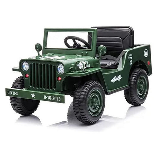 Auto A Batería Jeep Militar Verde Cn-shj11103
