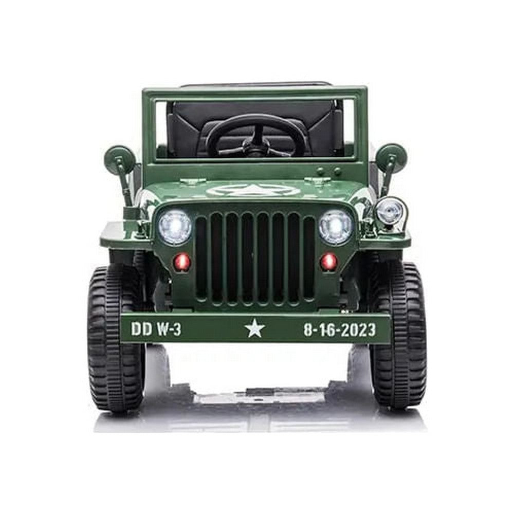 Auto A Batería Jeep Militar Verde Cn-shj11103