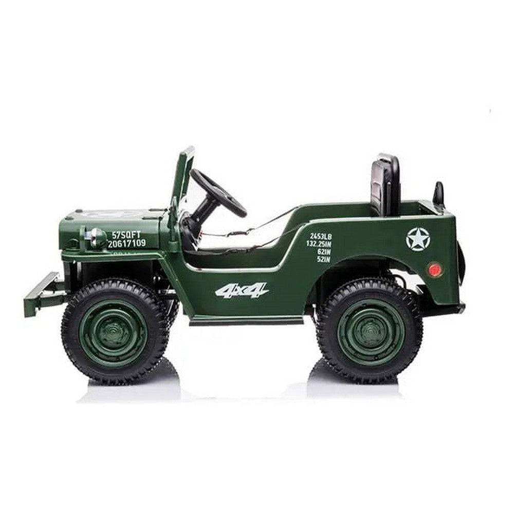 Auto A Batería Jeep Militar Verde Cn-shj11103