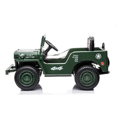 Auto A Batería Jeep Militar Verde Cn-shj11103
