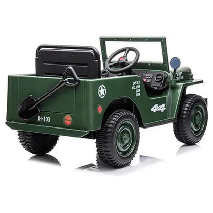 Auto A Batería Jeep Militar Verde Cn-shj11103