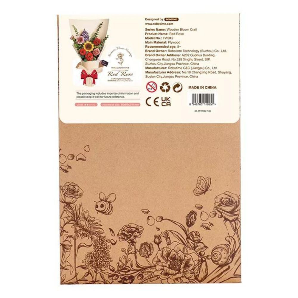 Robotime Puzzle 3d Rosa Roja Tw042 Rowood