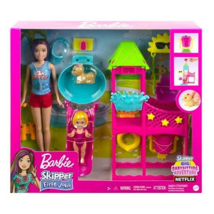 Barbie Skipper Muñeca Parque Acuatico Y Tobogán Hkd80 Mattel