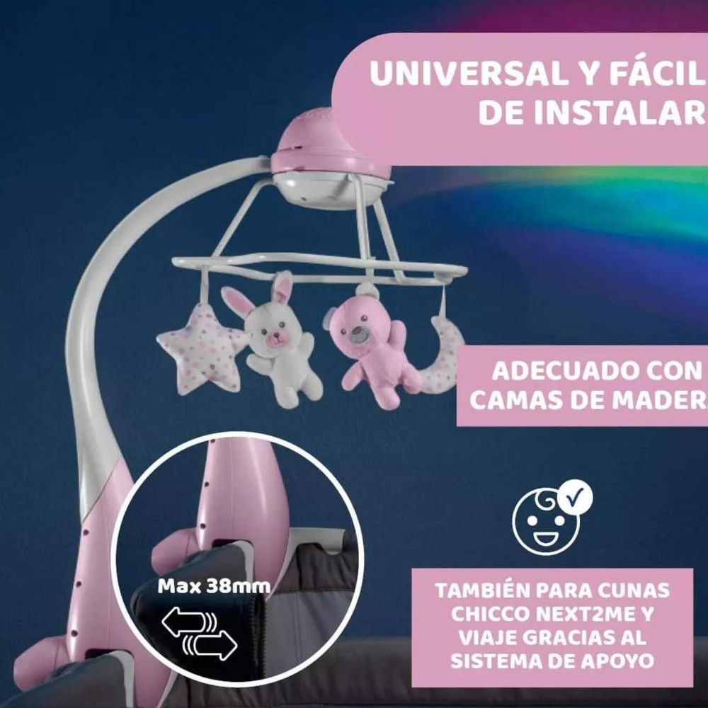 Chicco First Dreams Movil Rainbow Cot Rosa 0m+ 110411
