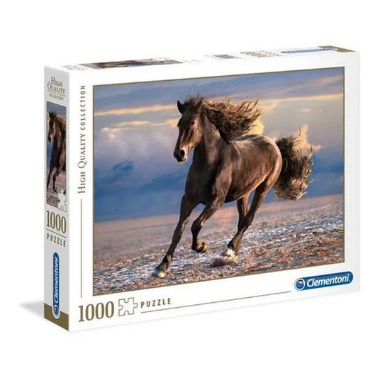 Caballo Negro Libre A Galope Rompecabezas 1000 Pz Clementoni