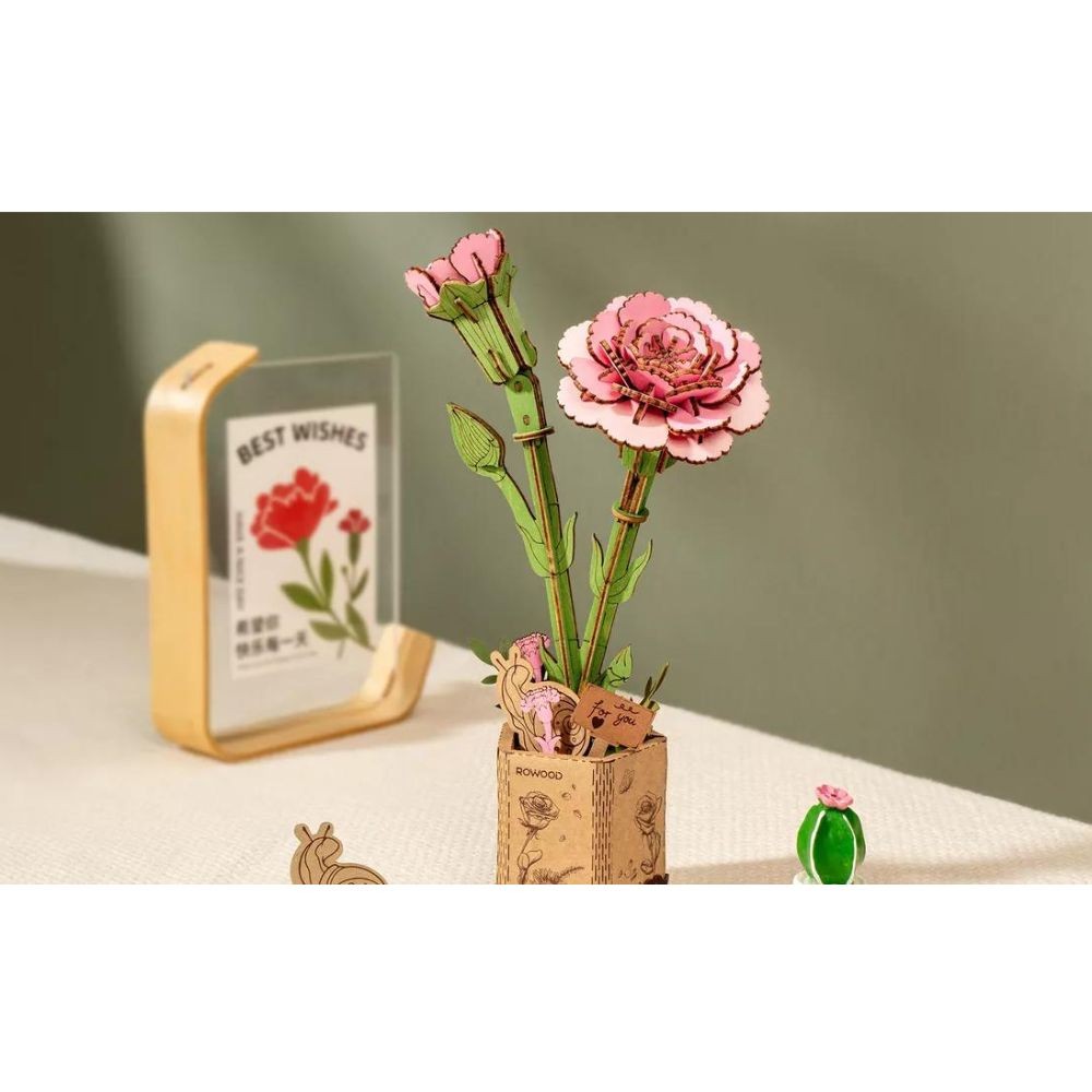 Robotime Puzzle 3d Clavel Rosa Tw051 Rowood