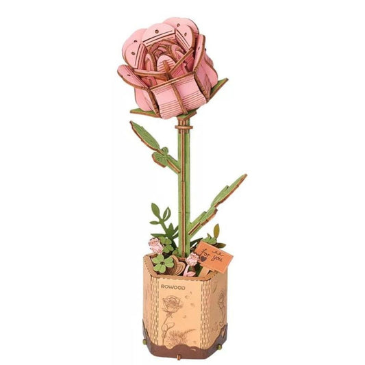 Miniatura Armable Flor Pink Rose (rosa Rosada) - Rowood