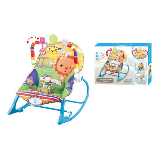 Silla Mecedora Azul Con Musica 1784602 Shine Animales