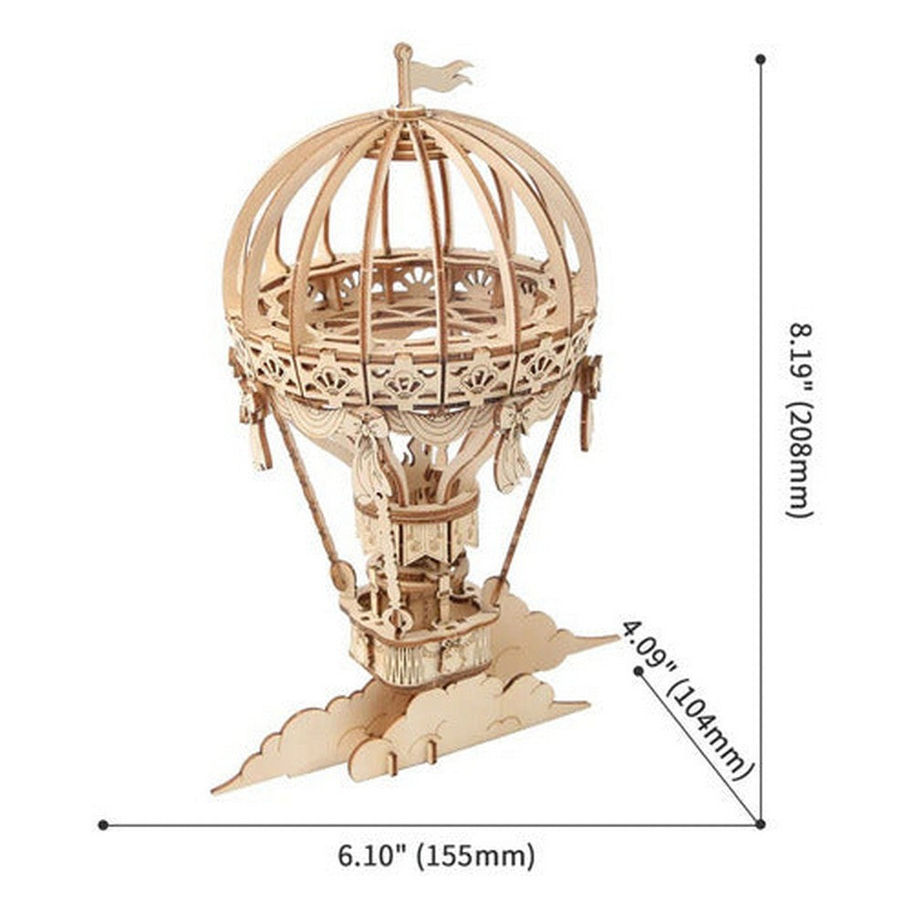 Rompecabezas 3d De Madera Con Globo Aerostático Hobby Robotime