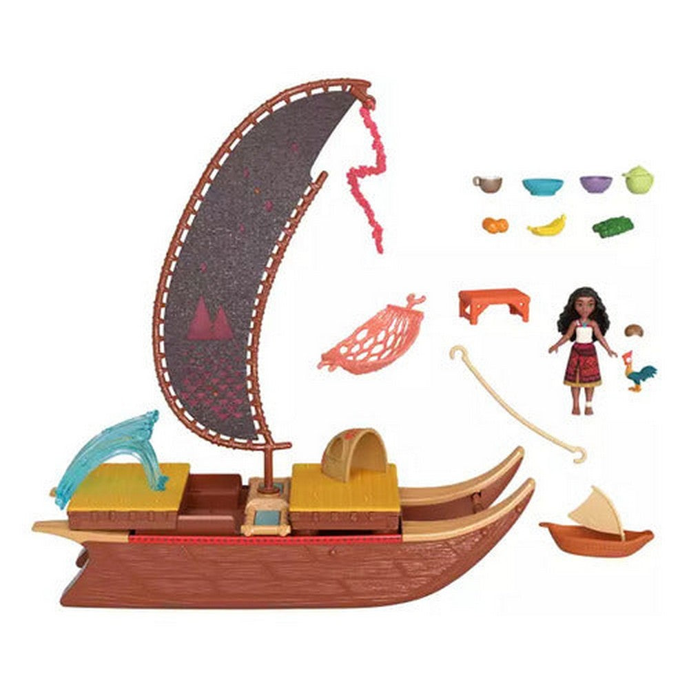 Moana 2 Set Bote De Aventuras Mini Muñeca Jbt54 Mattel
