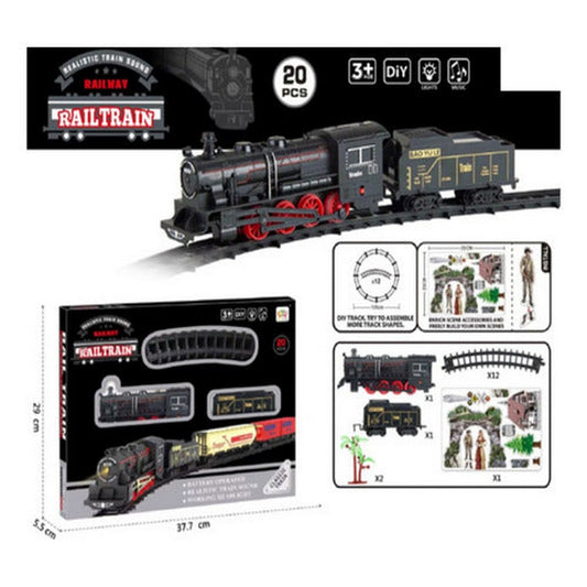 Tren Con Luz Y Sonido Rail Train 20 Piezas 2764552 Shine