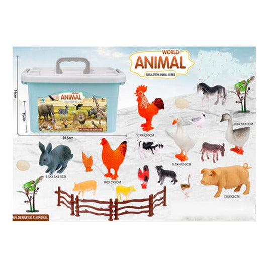World Animal Set De Animales De Granja Con Valija 2272404