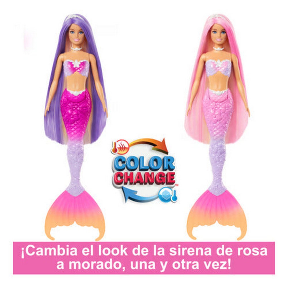 Muñeca Barbie Sirena Colores Magicos Hrp96 Mattel