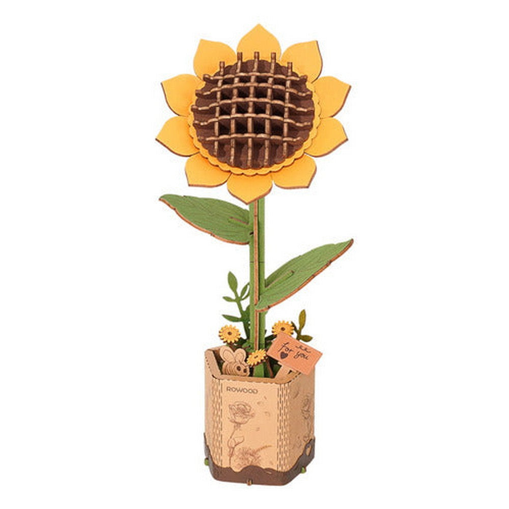 Puzzle 3d - Flores De Madera - Sunflower - Rowood