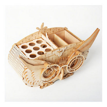 Caja Almacenamiento Buho Armable Madera Maqueta Robotime