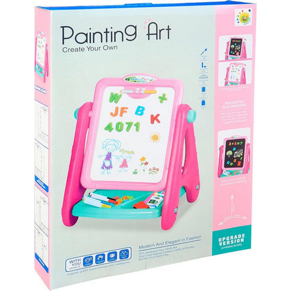 Painting Art Pizarra Con Pie Imantada Rosa 1970260