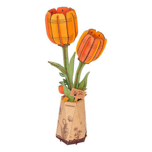 Robotime Puzzle 3d Tulipan Naranja Tw081 Rowood