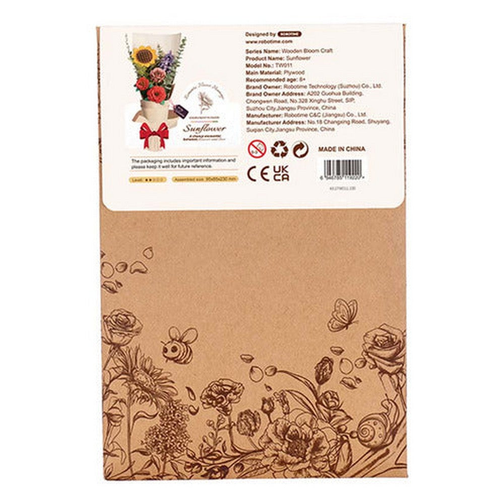 Puzzle 3d - Flores De Madera - Sunflower - Rowood