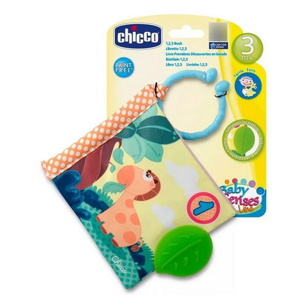 Chicco Libro Animales De La Jungla 1-2-3 Sonajero 72376 Color Amarillo