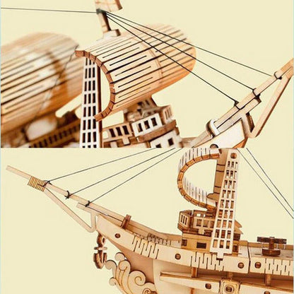 Rompecabezas De Madera Para Velero Robotime, 118 Piezas