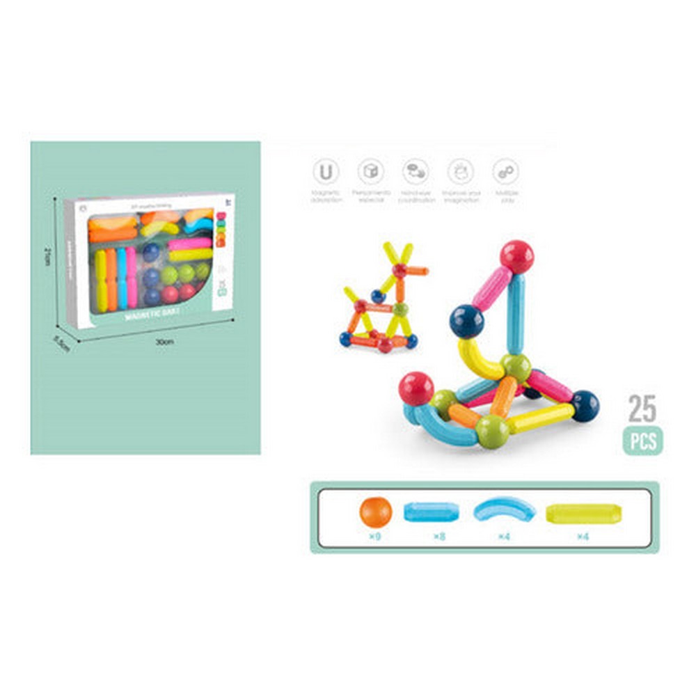 Bloques Para Armar Magnéticos Shine 2206306 25 Piezas En Caja