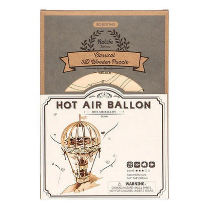 Rompecabezas 3d De Madera Con Globo Aerostático Hobby Robotime
