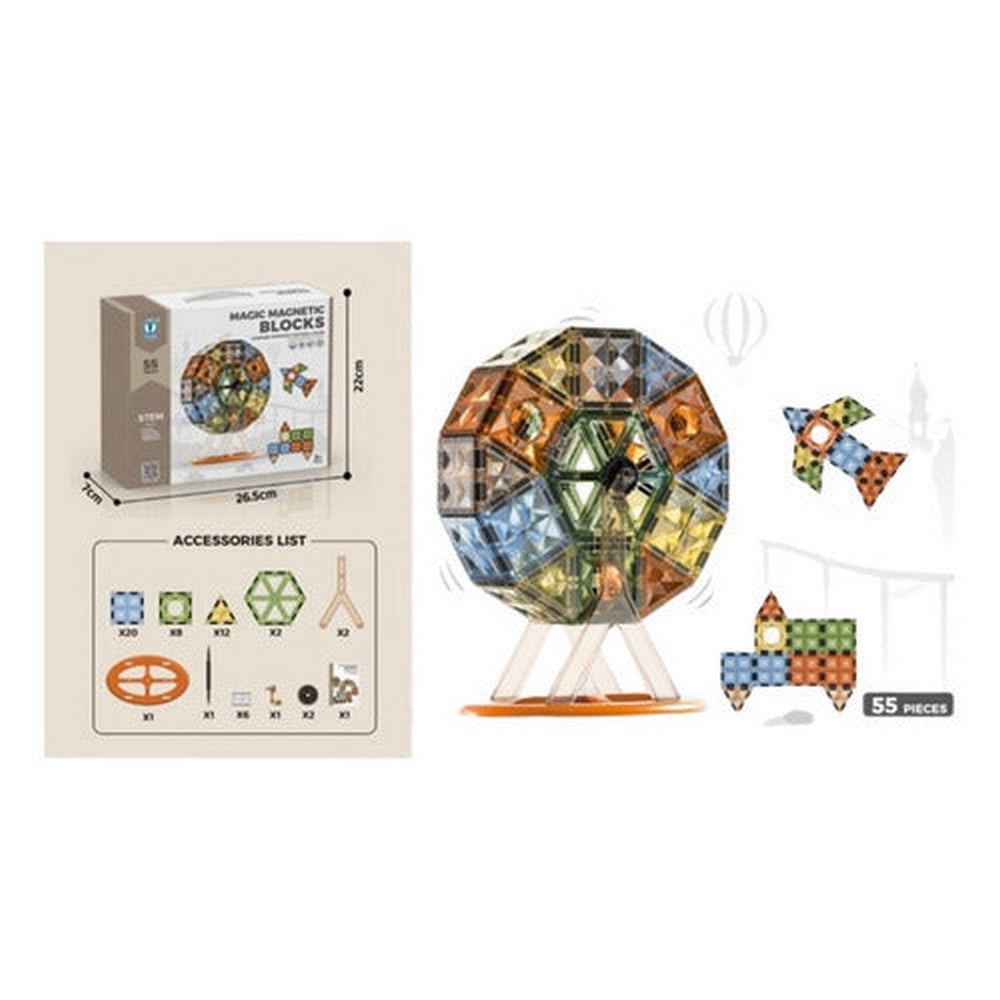 Magic Magnetic Bloques Magenticos 55 Pzas 2421346 Shine