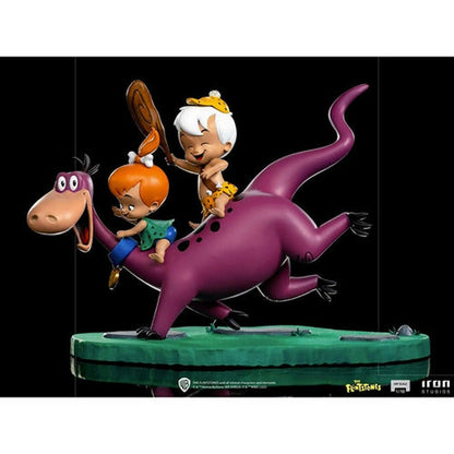 Figura De Acción Dino, Pebbles & Bamm-bamm De Iron Studios Bds Art Scale 1/10