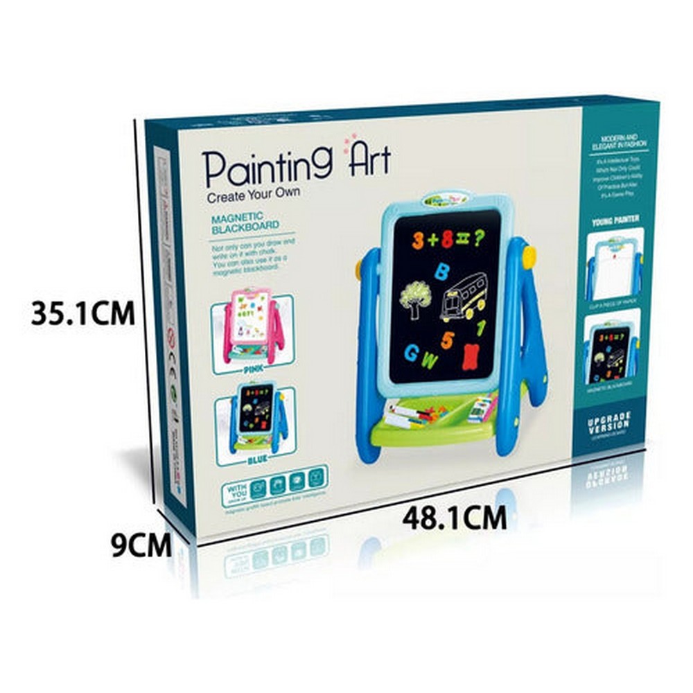 Painting Art Pizarra Con Pie Imantada Azul 1970261