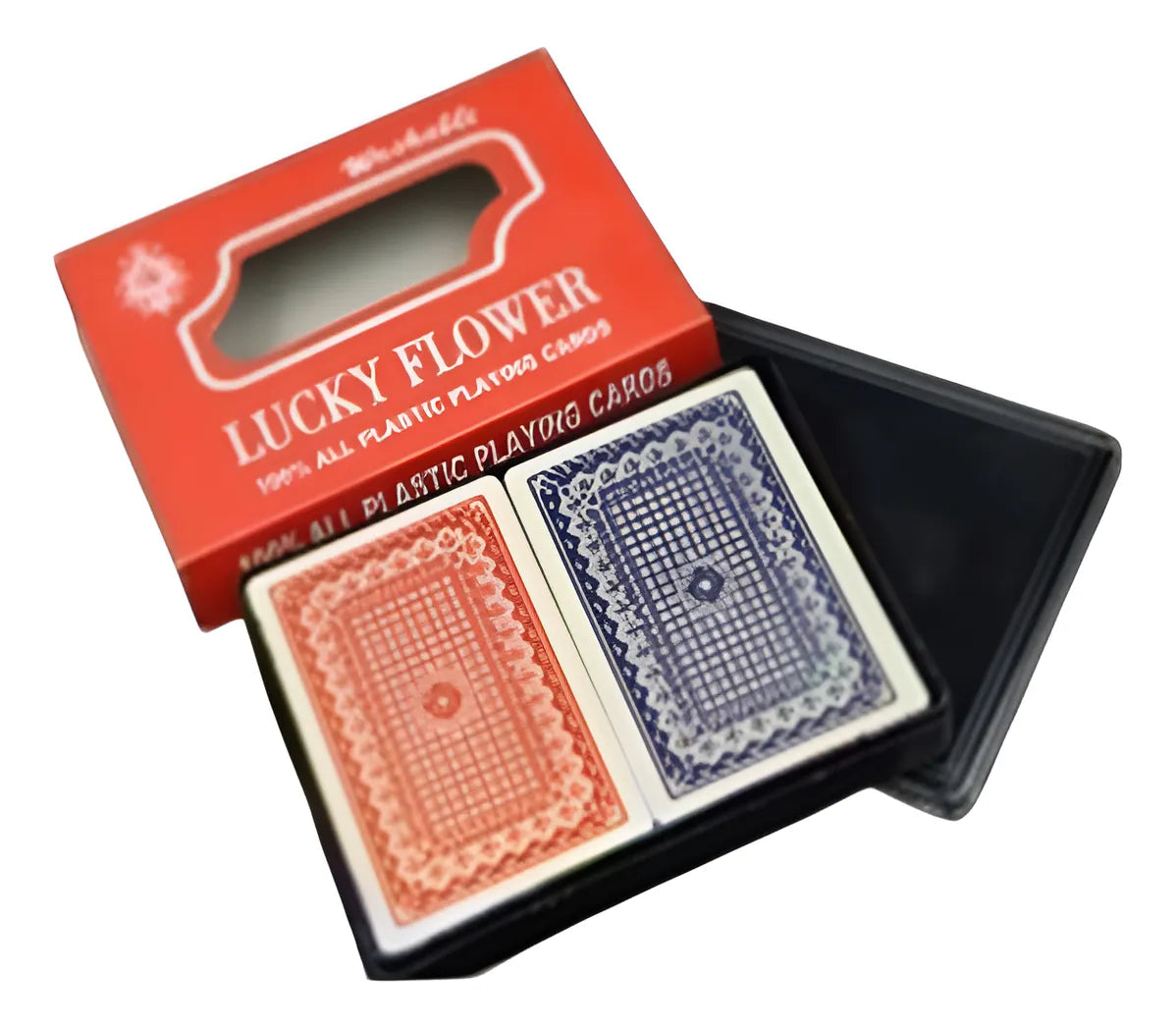 Naipes De Poker Set X2 Con Estuche Sl6703 Shine Azul Y Rojo